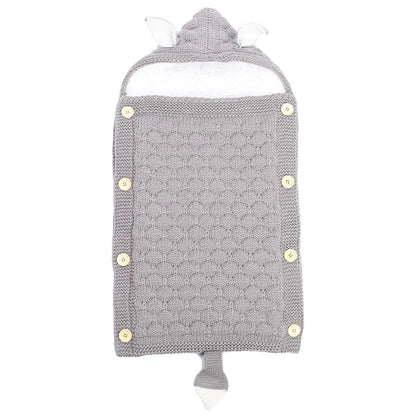 Spring Autumn Baby Knitted Rabbit Ear Sleep Sack (0–6 Months)