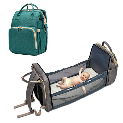 Baby Diaper Bag with USB & Sleeping Crib (0–2 Years)