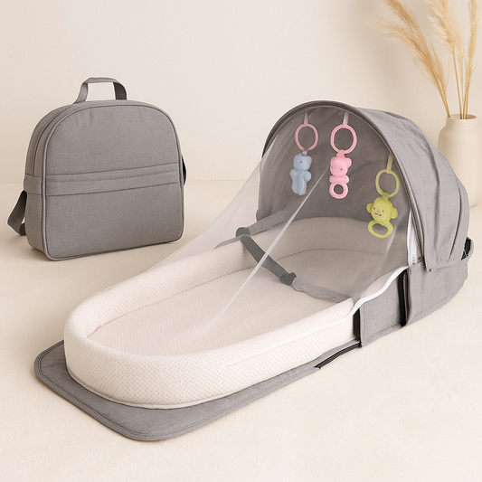 Foldable Baby Bed with Mosquito Net (0–1.5 Years)
