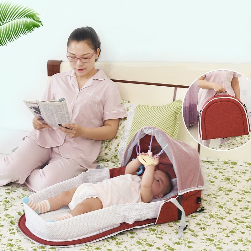 Foldable Baby Bed with Mosquito Net (0–1.5 Years)