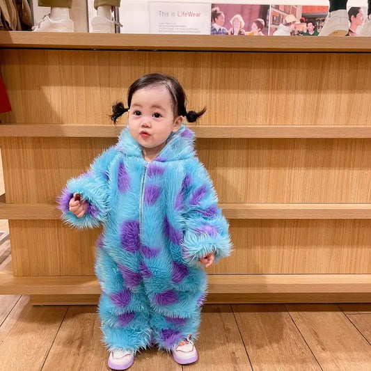 Cute Animal Baby Jumpsuit With Hooded Zipper (3 Months–2 Years)