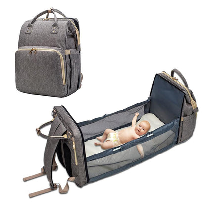 Baby Diaper Bag with USB & Sleeping Crib (0–2 Years)