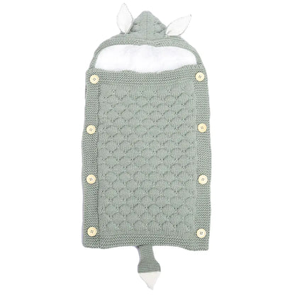 Spring Autumn Baby Knitted Rabbit Ear Sleep Sack (0–6 Months)