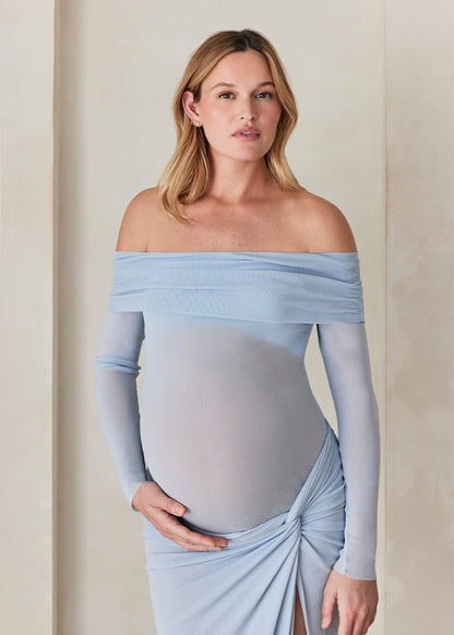 Off The Shoulder Soft Mesh Top