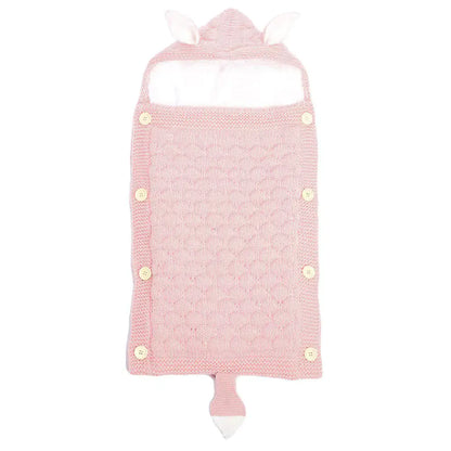 Spring Autumn Baby Knitted Rabbit Ear Sleep Sack (0–6 Months)