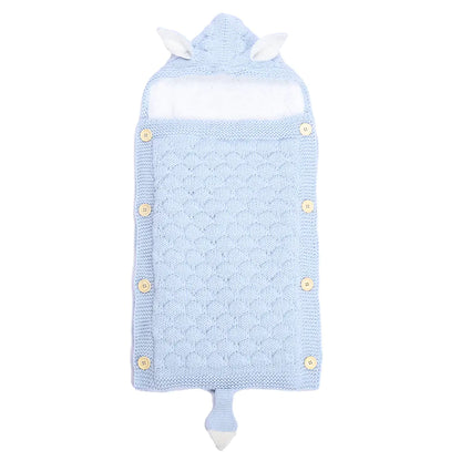 Spring Autumn Baby Knitted Rabbit Ear Sleep Sack (0–6 Months)