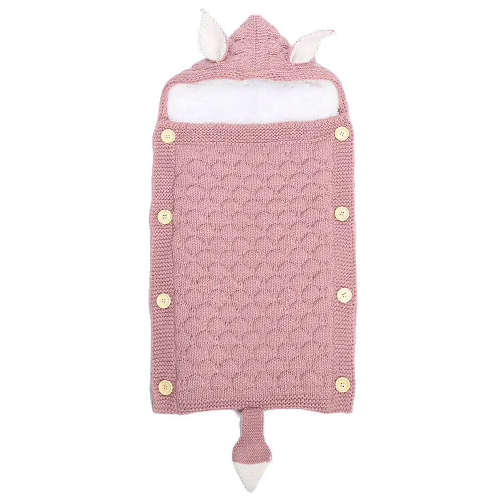 Spring Autumn Baby Knitted Rabbit Ear Sleep Sack (0–6 Months)