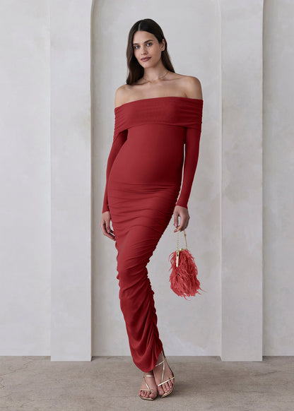 Off The Shoulder Soft Mesh Dress