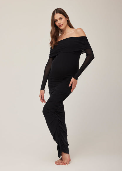 Off The Shoulder Soft Mesh Dress