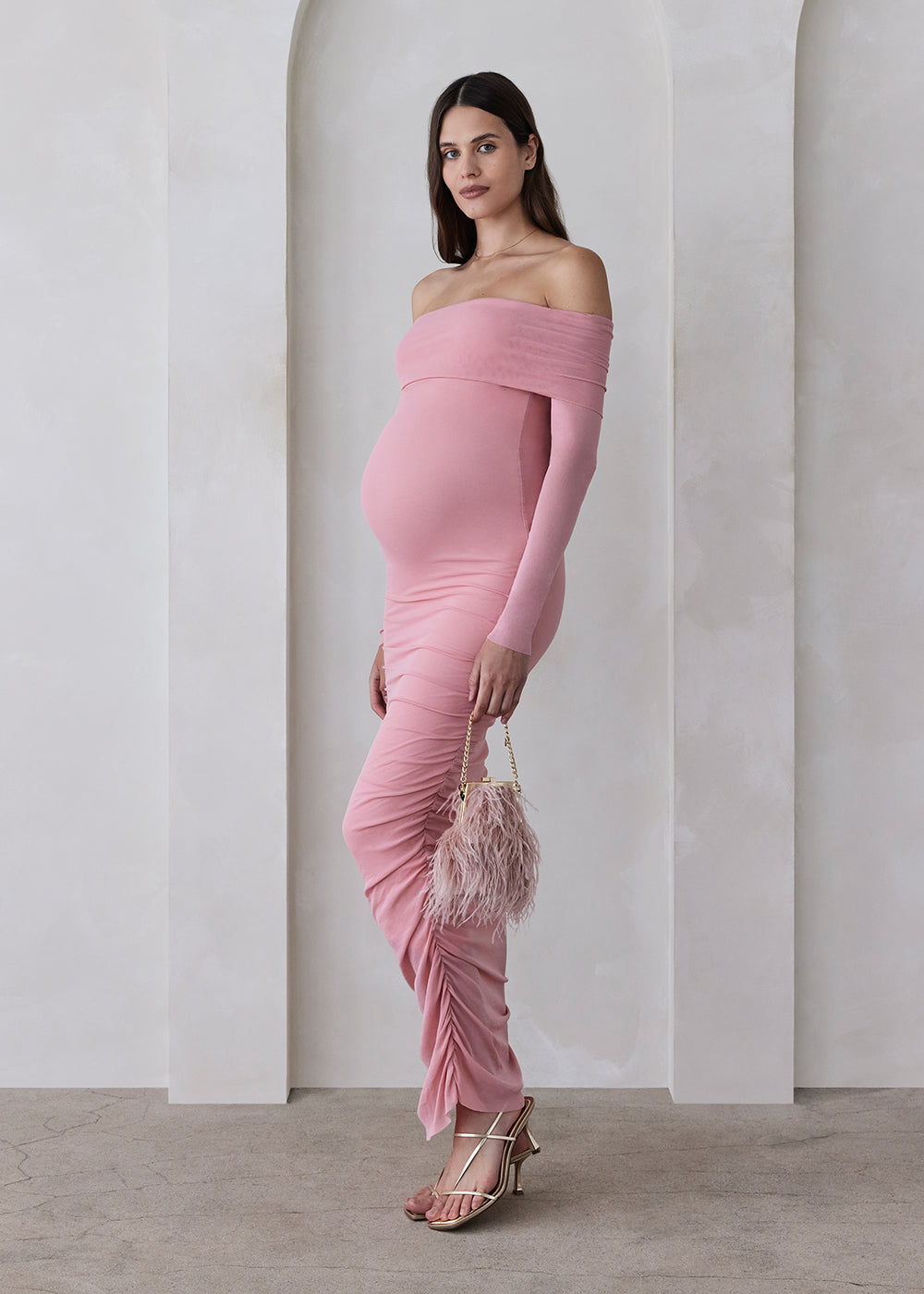 Off The Shoulder Soft Mesh Dress