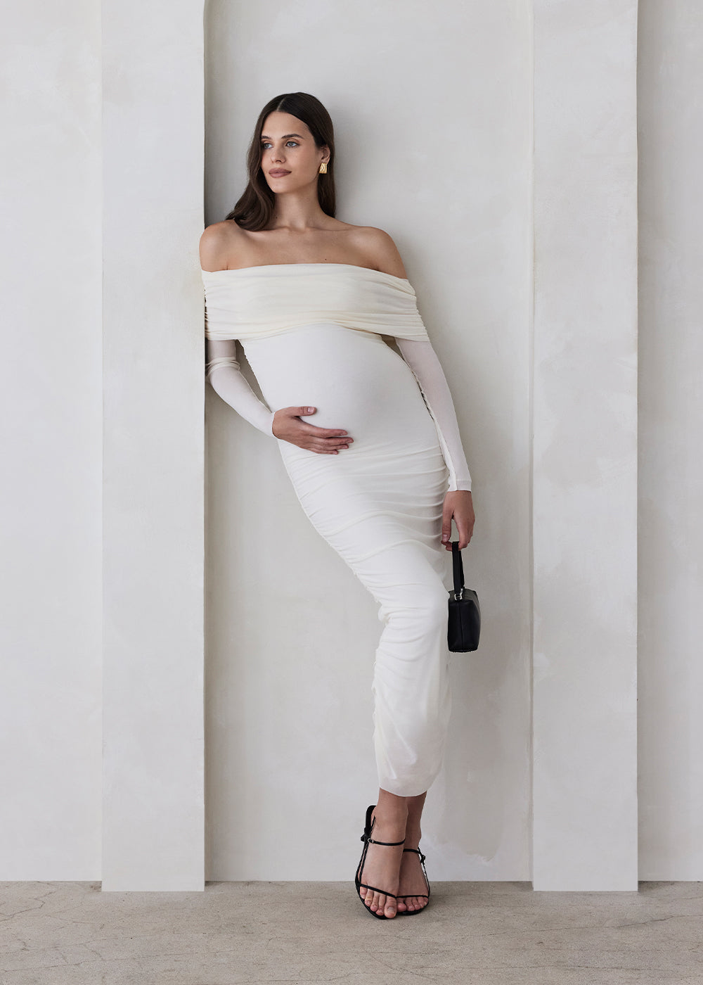 Off The Shoulder Soft Mesh Dress