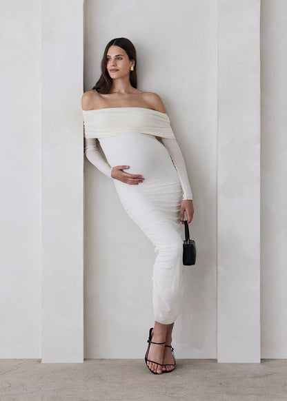 Off The Shoulder Soft Mesh Dress