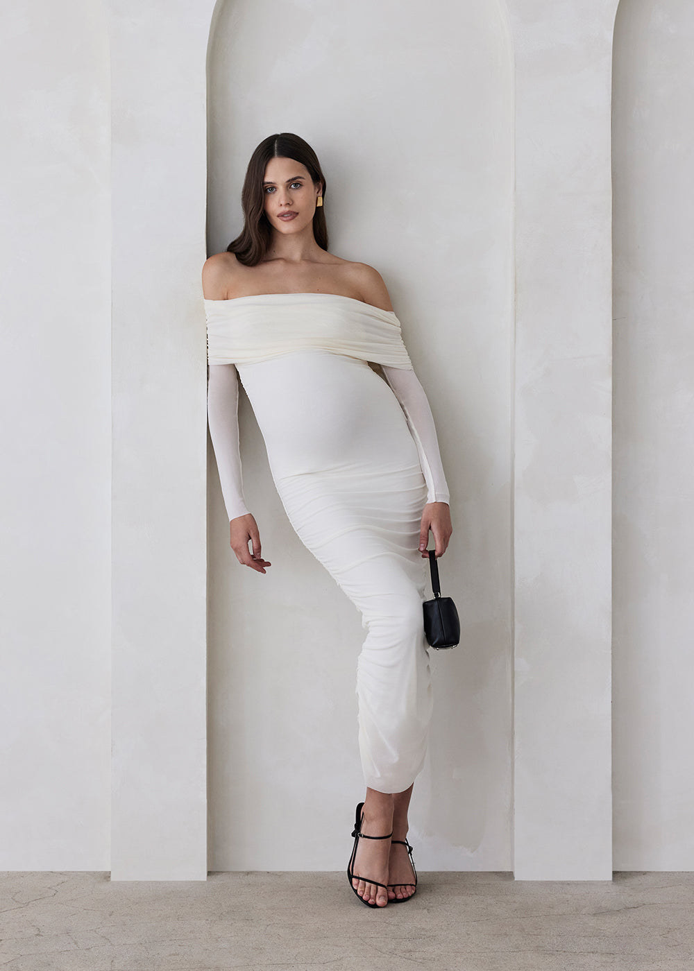 Off The Shoulder Soft Mesh Dress