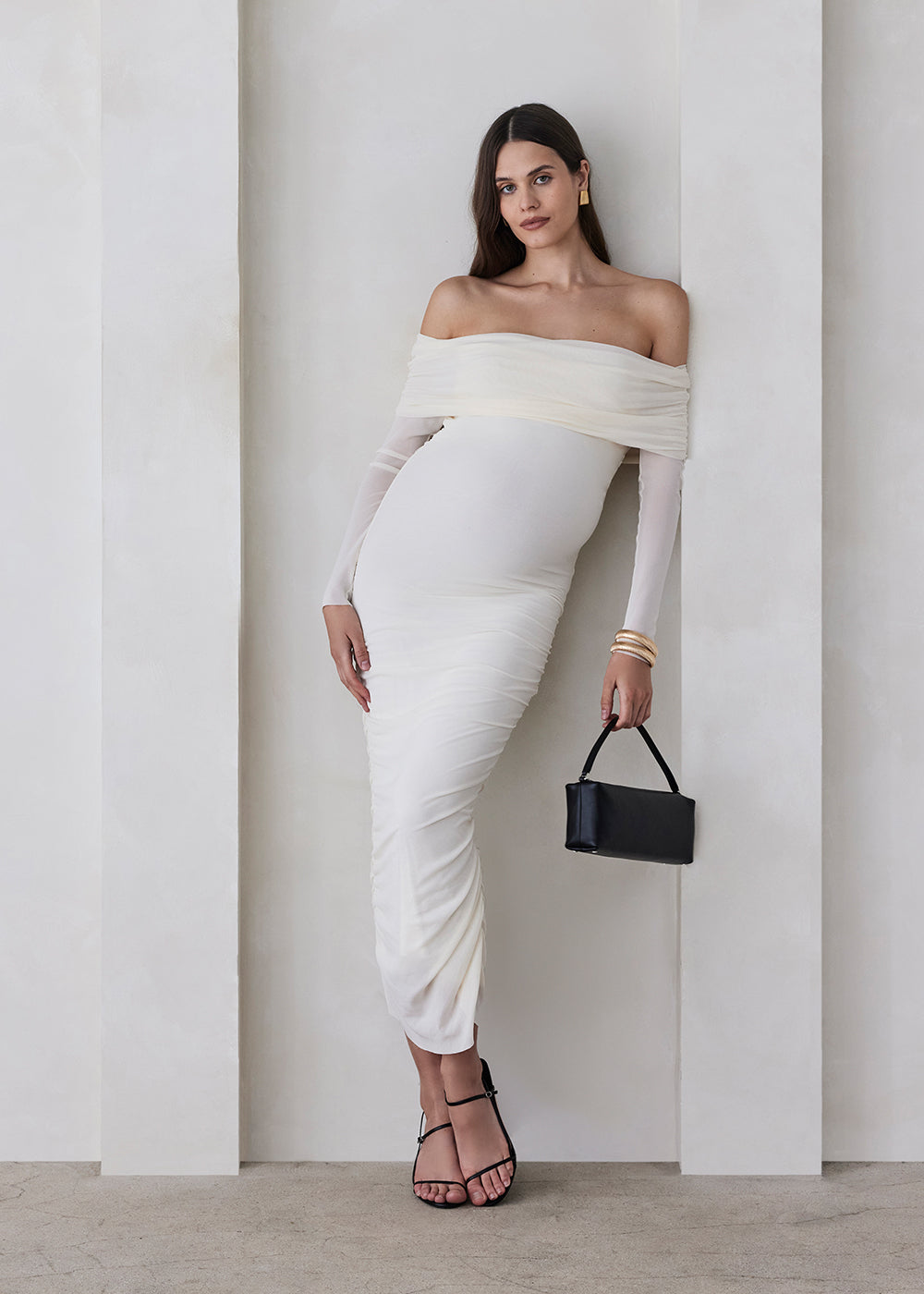 Off The Shoulder Soft Mesh Dress