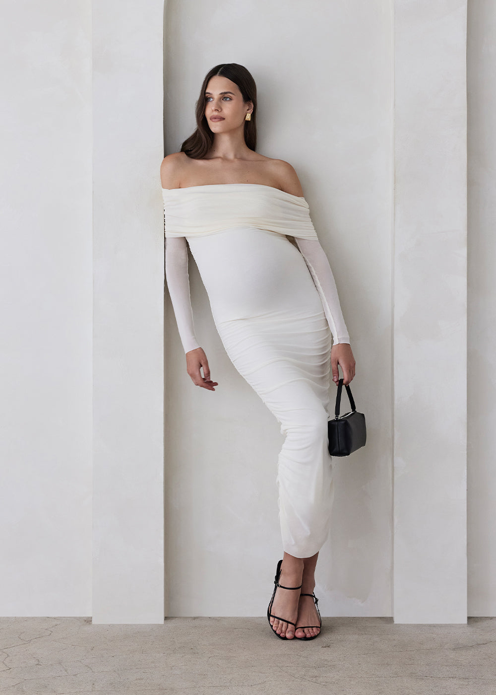 Off The Shoulder Soft Mesh Dress