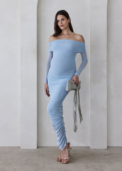 Off The Shoulder Soft Mesh Dress