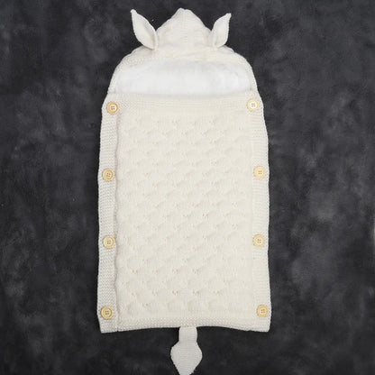 Spring Autumn Baby Knitted Rabbit Ear Sleep Sack (0–6 Months)